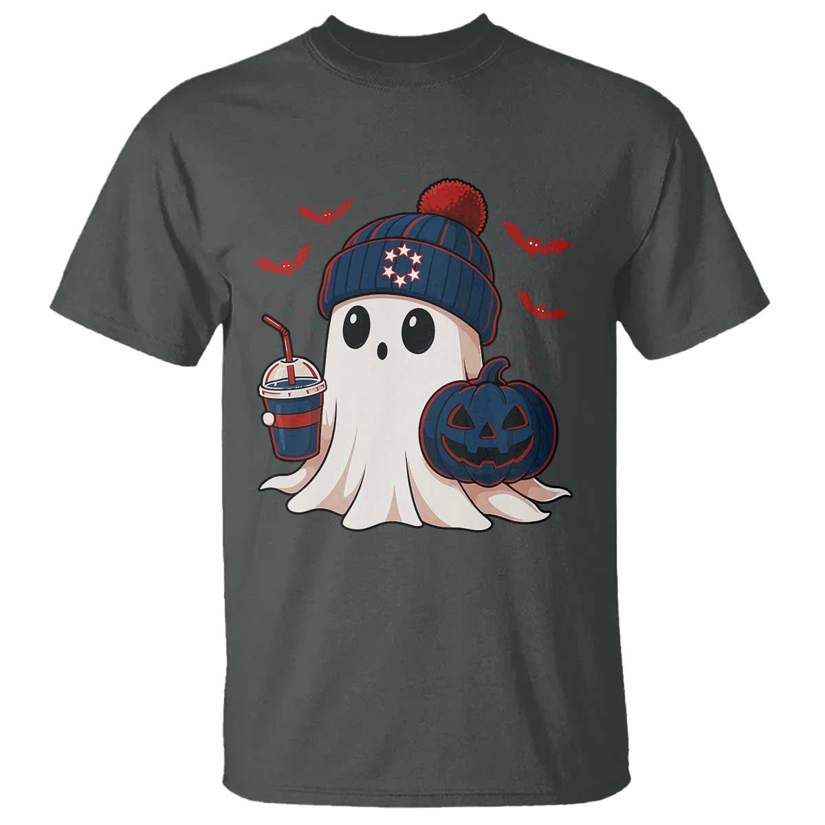Ghost Halloween T Shirt Retro Patriot Halloween Costume TS10 Dark Heather Print Your Wear