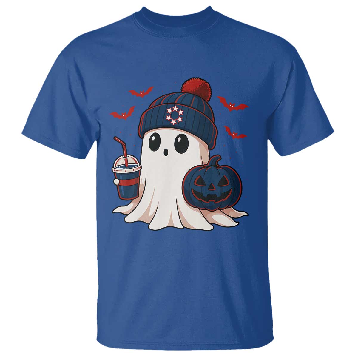 Ghost Halloween T Shirt Retro Patriot Halloween Costume TS10 Royal Blue Print Your Wear