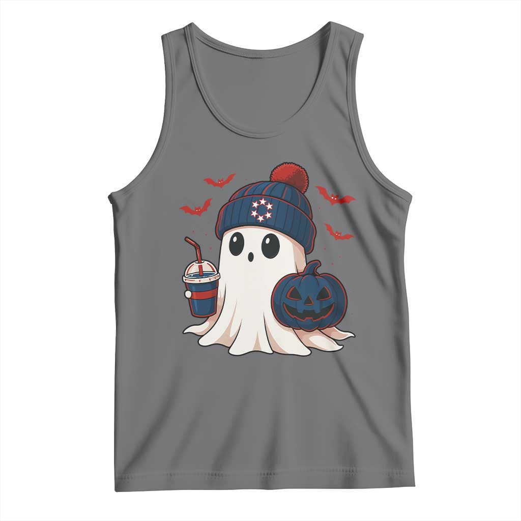 Ghost Halloween Tank Top Retro Patriot Halloween Costume TS10 Black Heather Print Your Wear