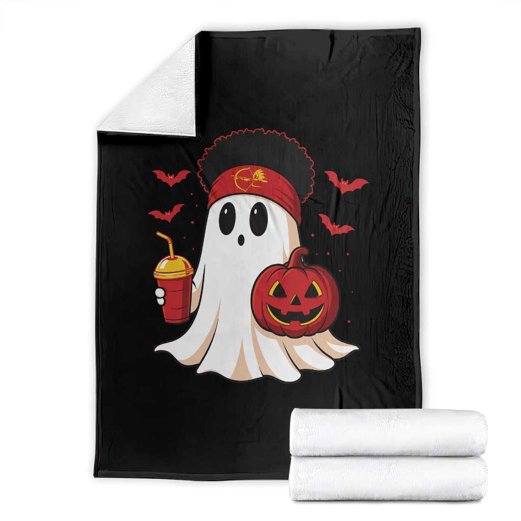 Halloween KC Ghost Throw Blanket Pumpkin Ghost Costume Football TS10 Black Print Your Wear
