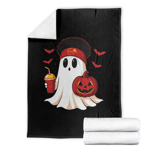 Halloween KC Ghost Throw Blanket Pumpkin Ghost Costume Football TS10 Black Print Your Wear