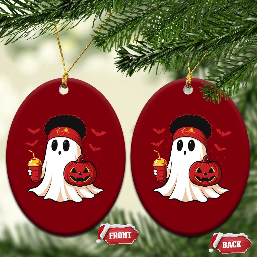 Halloween KC Ghost Ceramic Ornament Pumpkin Ghost Costume Football TS10 Print Your Wear