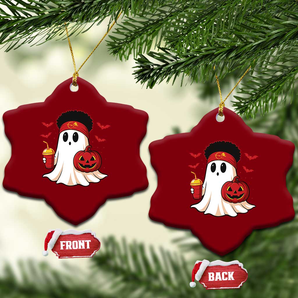 Halloween KC Ghost Ceramic Ornament Pumpkin Ghost Costume Football TS10 Print Your Wear
