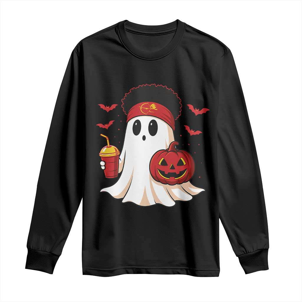 Halloween KC Ghost Long Sleeve Shirt Pumpkin Ghost Costume Football TS10 Black Print Your Wear