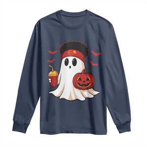 Halloween KC Ghost Long Sleeve Shirt Pumpkin Ghost Costume Football TS10 Navy Print Your Wear
