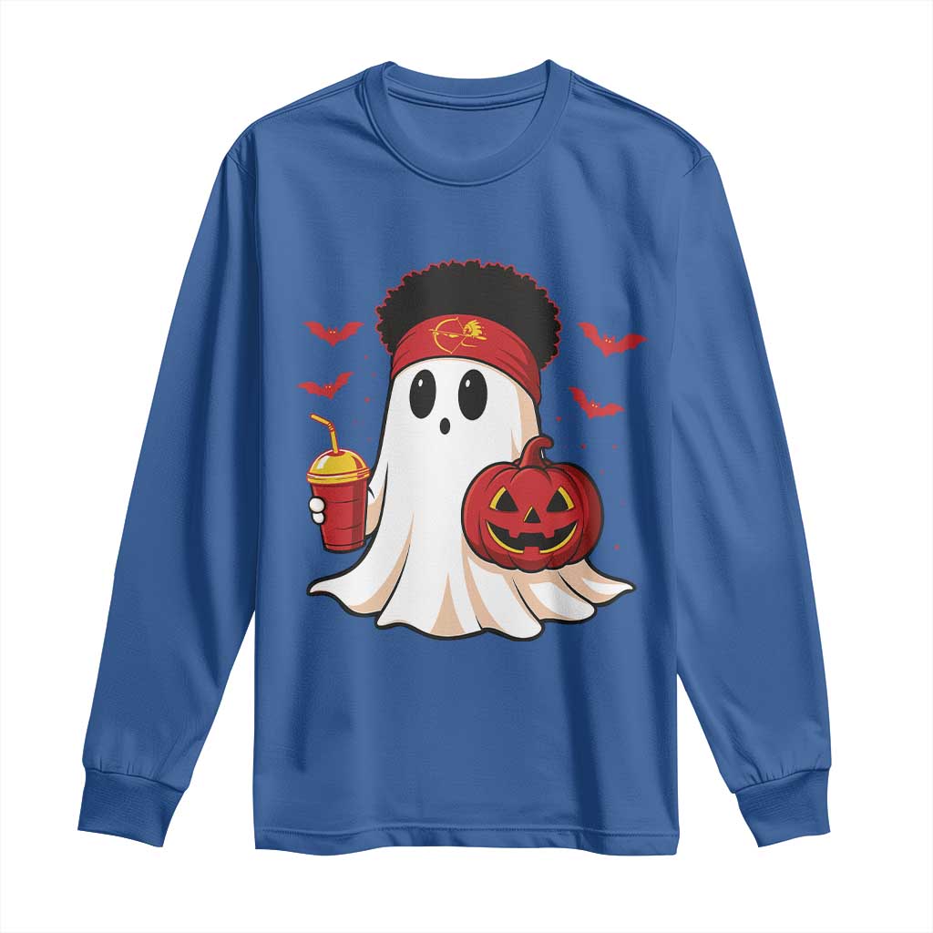 Halloween KC Ghost Long Sleeve Shirt Pumpkin Ghost Costume Football TS10 Royal Blue Print Your Wear