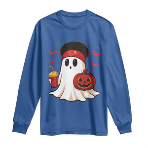 Halloween KC Ghost Long Sleeve Shirt Pumpkin Ghost Costume Football TS10 Royal Blue Print Your Wear