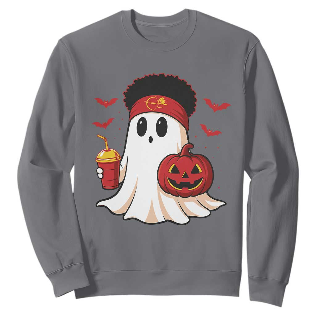 Halloween KC Ghost Sweatshirt Pumpkin Ghost Costume Football TS10 Charcoal Print Your Wear