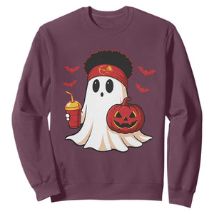 Halloween KC Ghost Sweatshirt Pumpkin Ghost Costume Football TS10 Maroon Print Your Wear