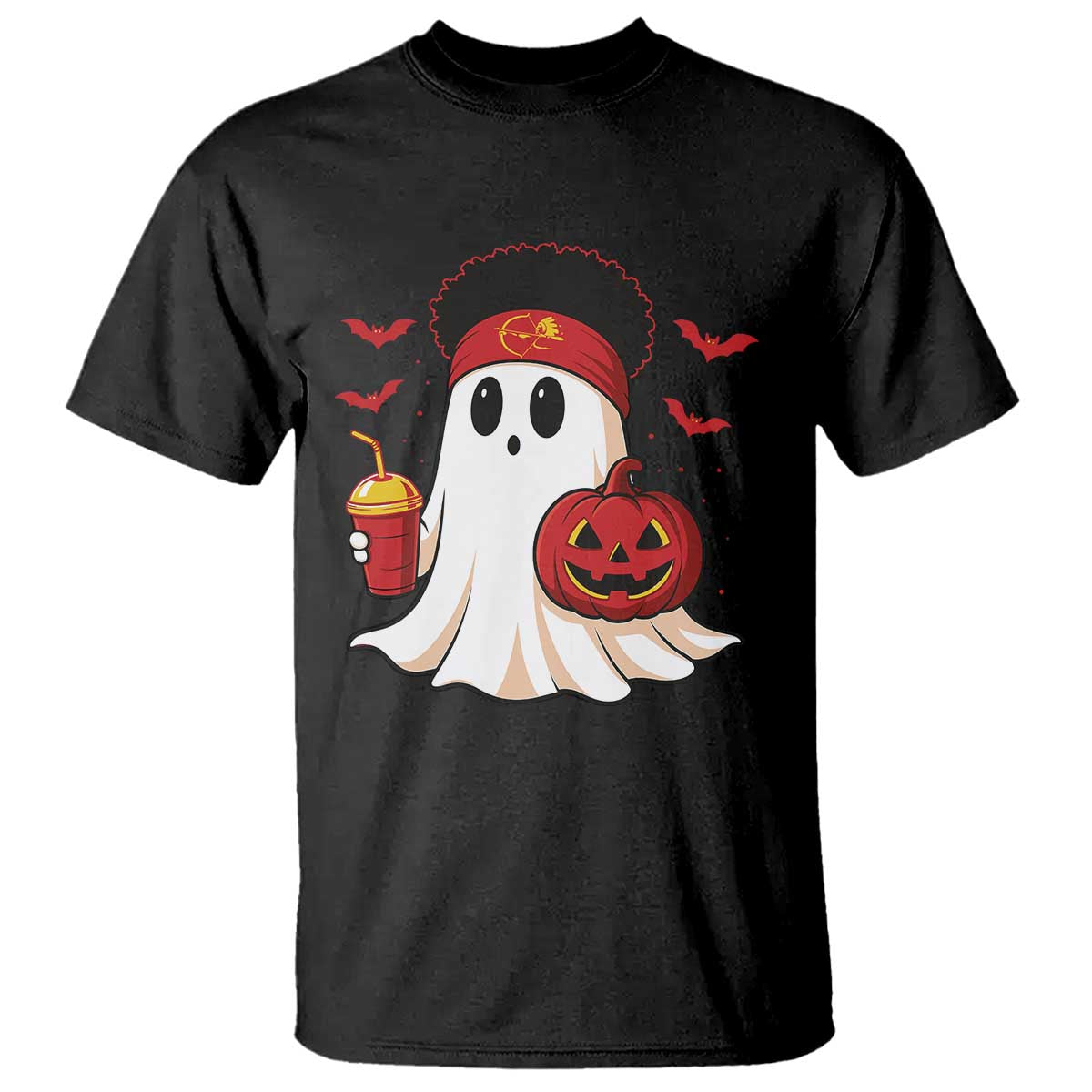 Halloween KC Ghost T Shirt Pumpkin Ghost Costume Football TS10 Black Print Your Wear