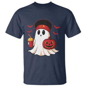 Halloween KC Ghost T Shirt Pumpkin Ghost Costume Football TS10 Navy Print Your Wear