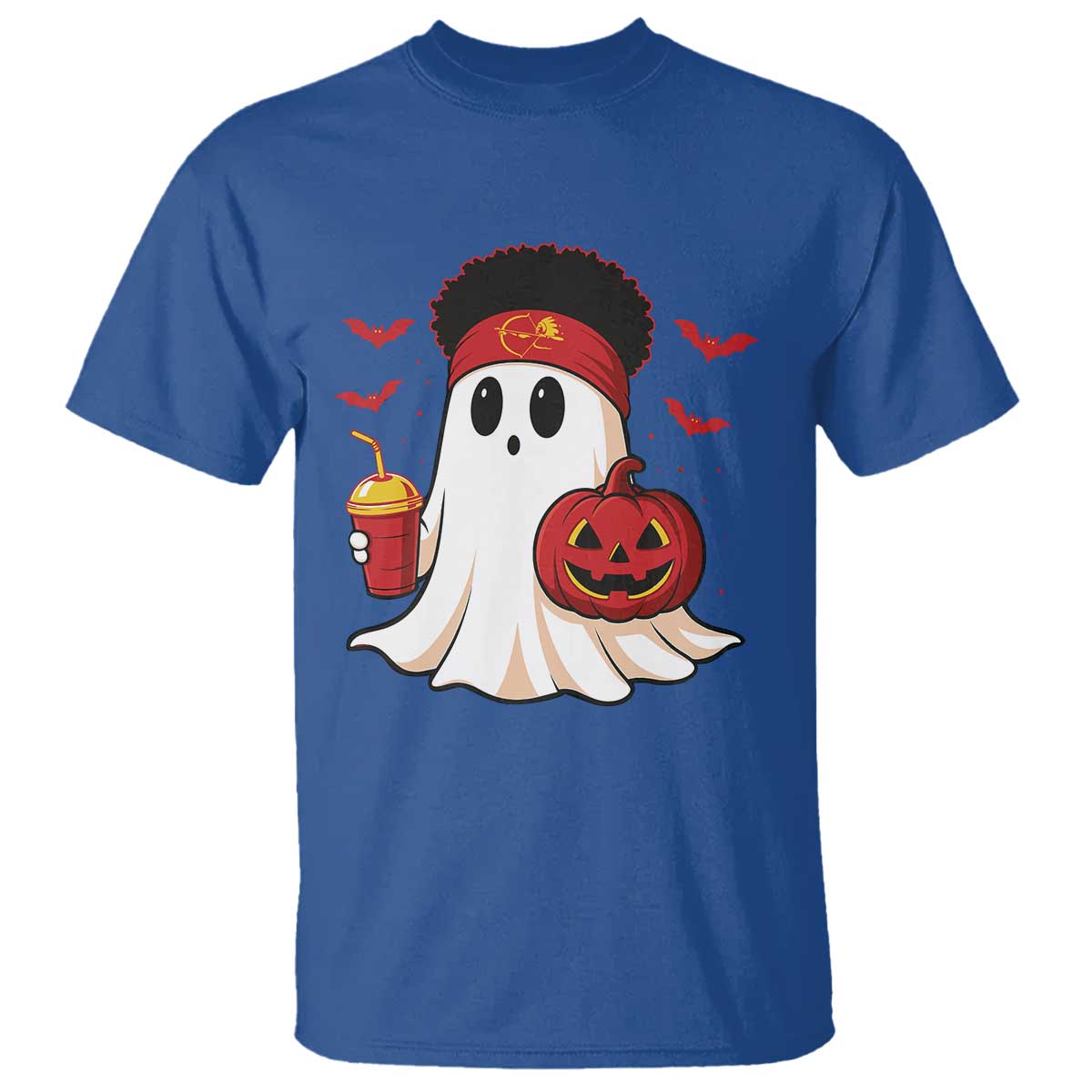 Halloween KC Ghost T Shirt Pumpkin Ghost Costume Football TS10 Royal Blue Print Your Wear