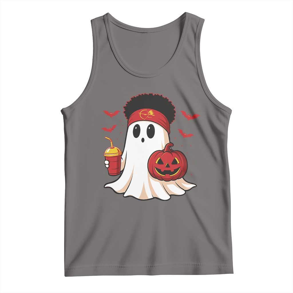 Halloween KC Ghost Tank Top Pumpkin Ghost Costume Football TS10 Deep Heather Print Your Wear