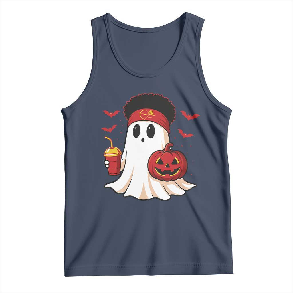Halloween KC Ghost Tank Top Pumpkin Ghost Costume Football TS10 Navy Print Your Wear