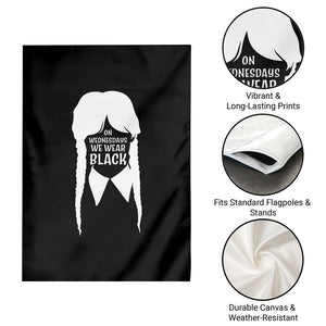 On Wednesdays We Wear Black Garden Flag Goth Halloween TS10 Print Your Wear