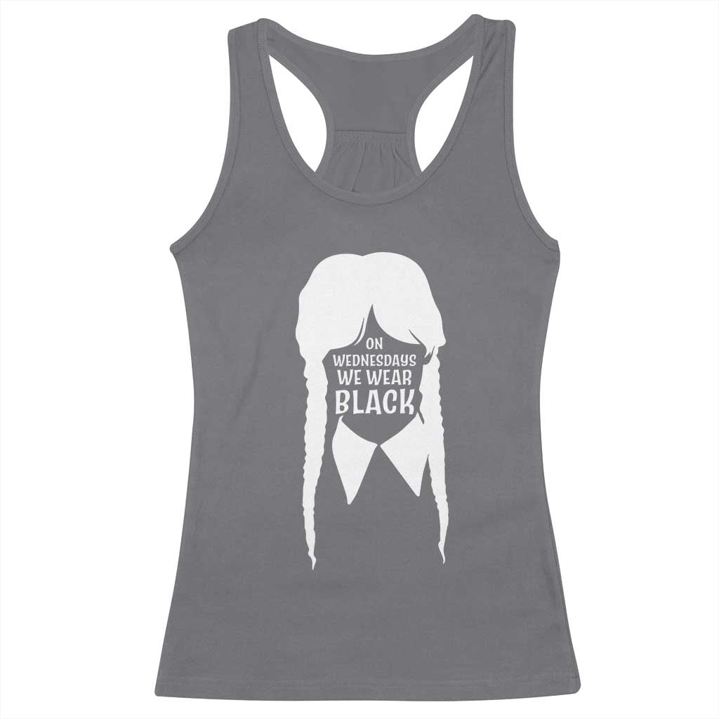 On Wednesdays We Wear Black Racerback Tank Top Goth Halloween TS10 Charcoal Print Your Wear