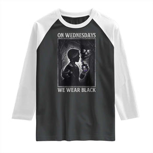 On Wednesdays We Wear Black Raglan Shirt Tarot Card Goth Halloween TS10 Black White Print Your Wear