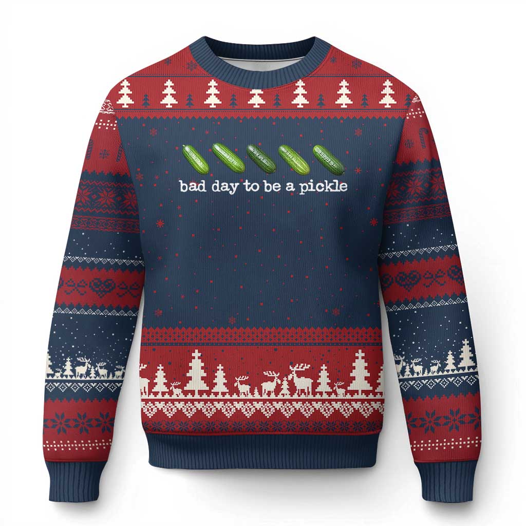 Bad Day To Be A Pickle Ugly Christmas Sweater Funny Dill Pickleball Lovers