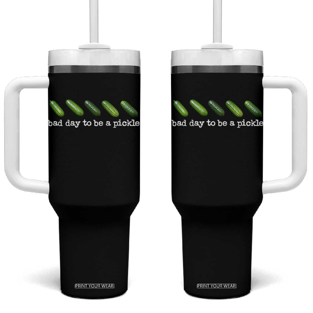 Bad Day To Be A Pickle Tumbler With Handle Funny Dill Pickleball Lovers