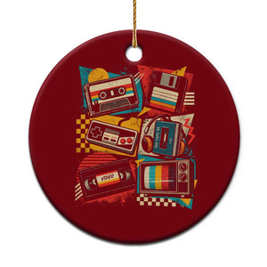 Vintage 80s 90s Retro Party Costume Nostalgia Cassette Tape Floppy Disk Graphic Ceramic Ornament