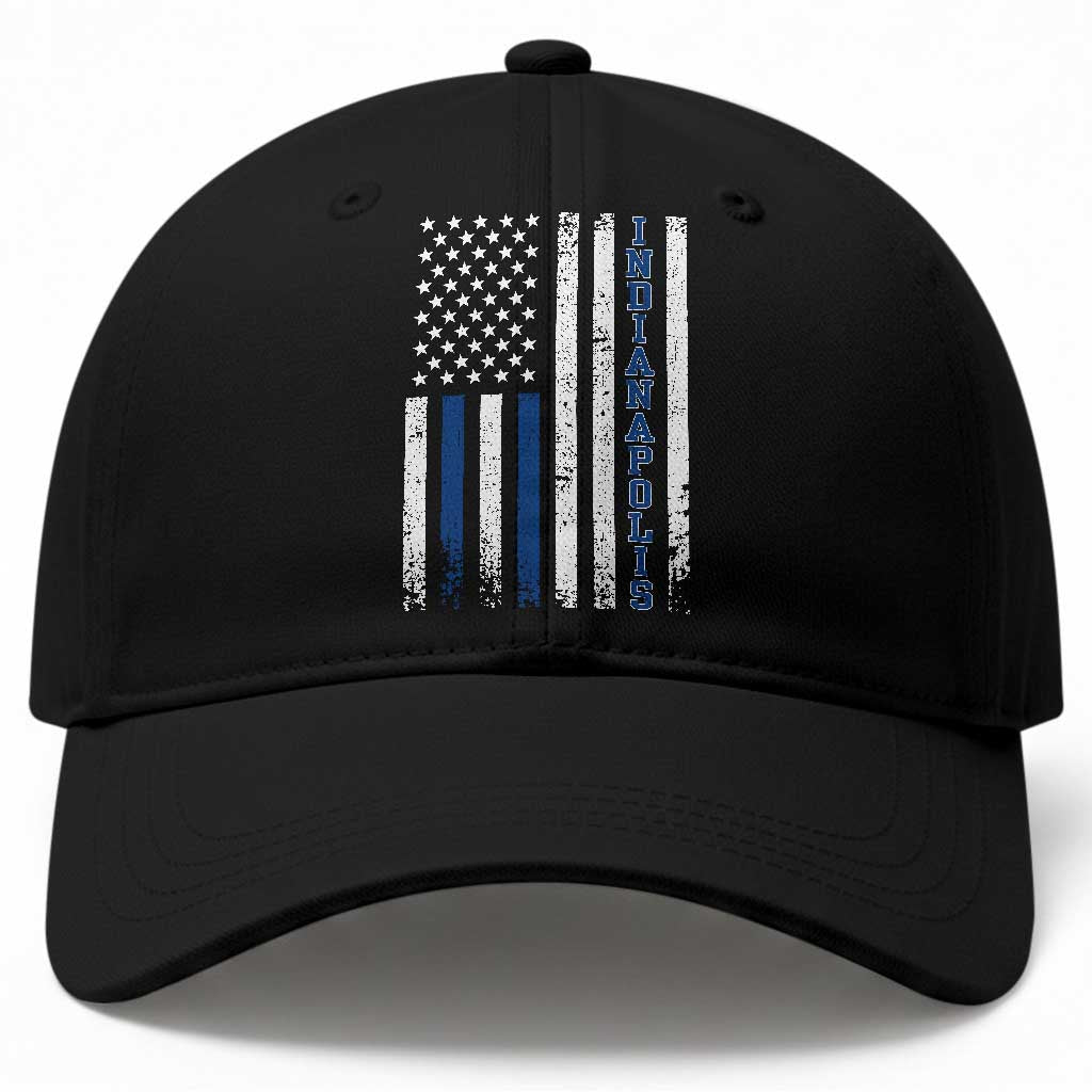 Indianapolis Game Day Distressed USA Flag Baseball Cap Retro Indiana City Local Pride Aesthetic