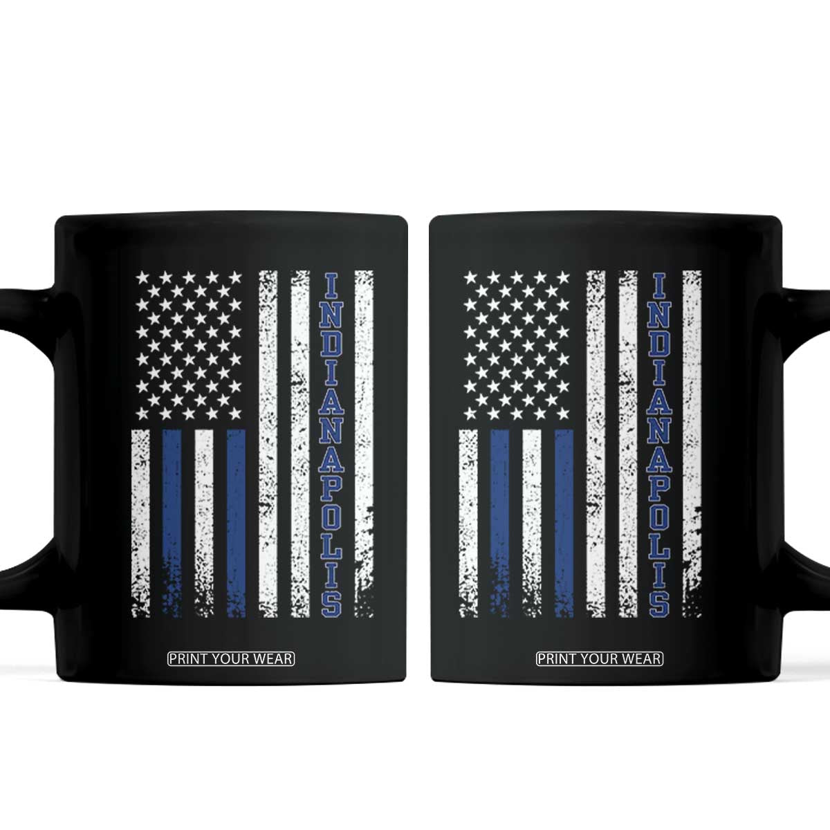 Indianapolis Game Day Distressed USA Flag Coffee Mug Retro Indiana City Local Pride Aesthetic