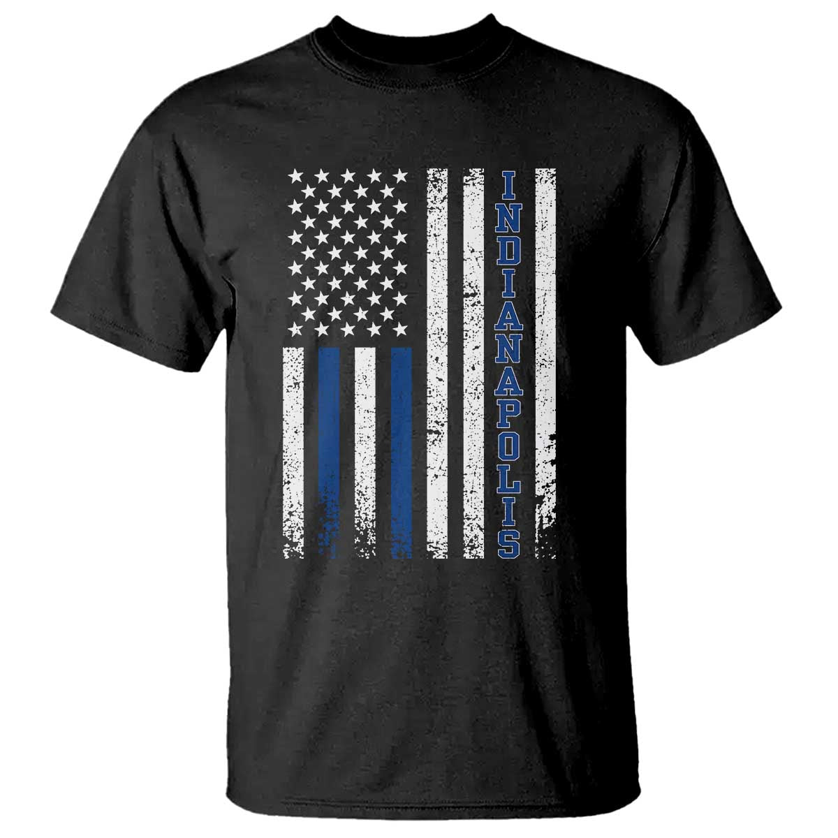 Indianapolis Game Day Distressed USA Flag T Shirt Retro Indiana City Local Pride Aesthetic
