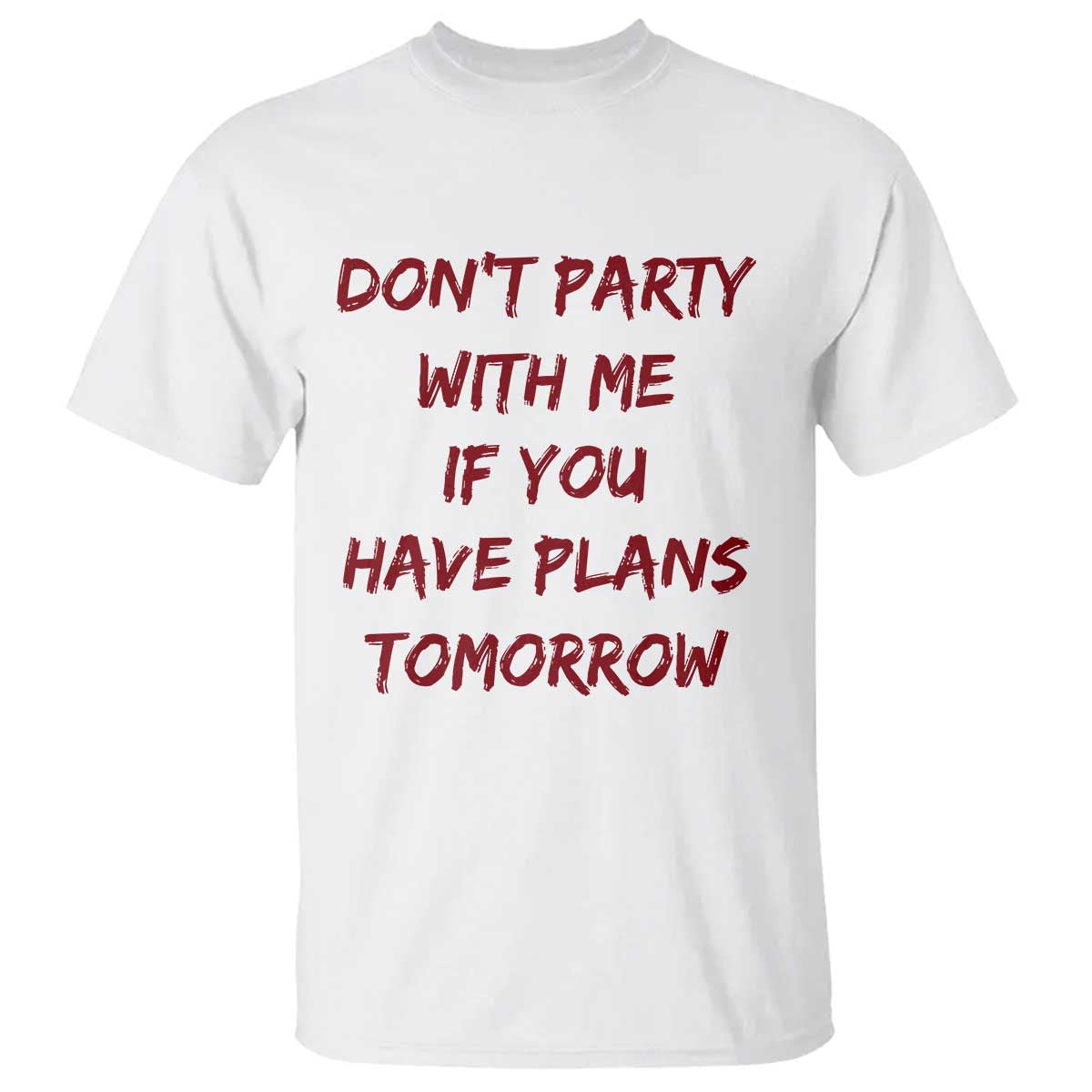 Dont Party With Me If You Have Plans Tomorrow T Shirt Party Lover Drinking Humor Graphic