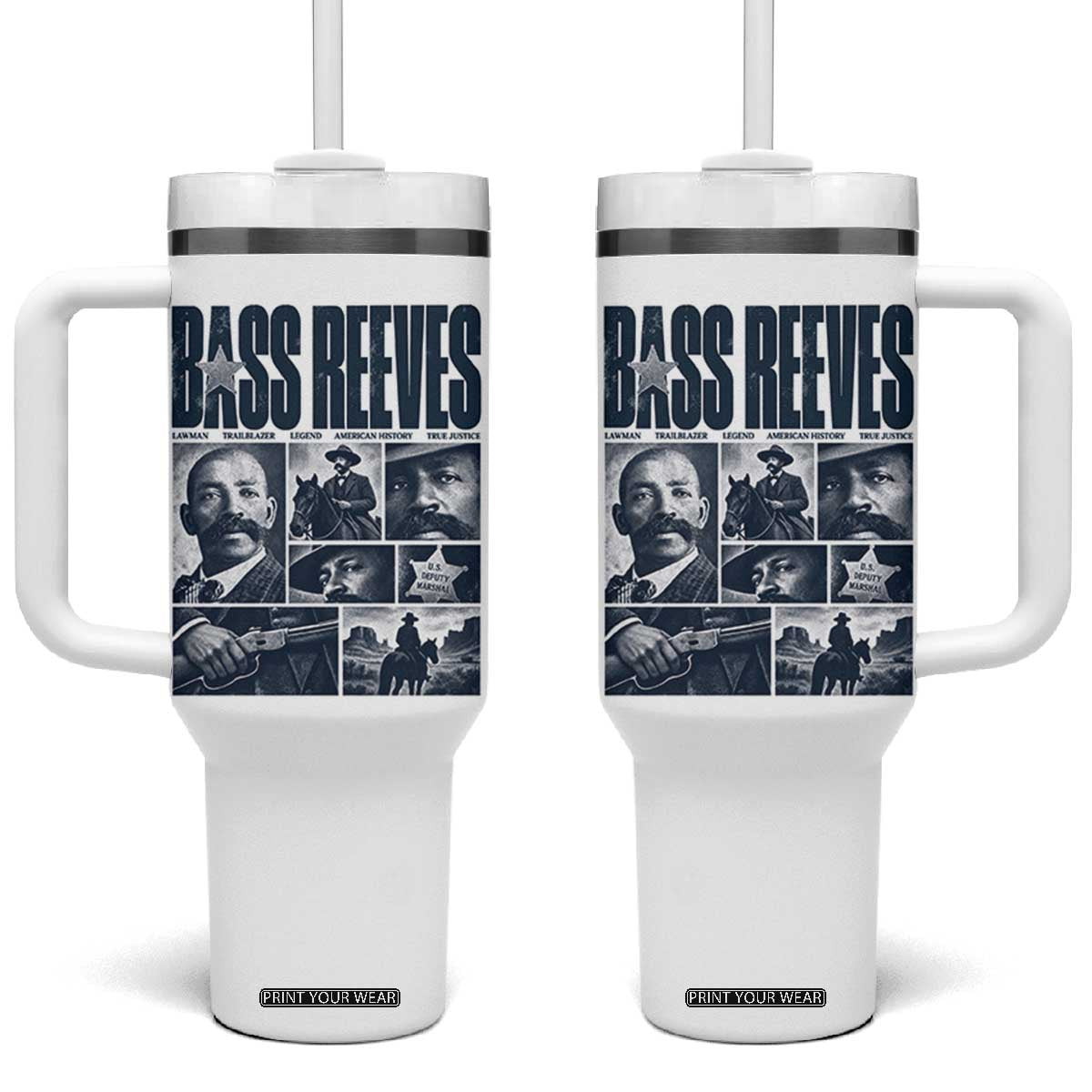 Bass Reeves Tumbler With Handle US Deputy Marshal First Black Lawman American History Graphic