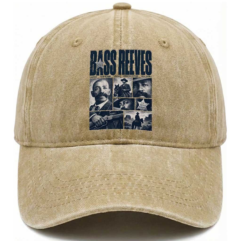 Bass Reeves Washed Cotton Baseball Cap US Deputy Marshal First Black Lawman American History Graphic