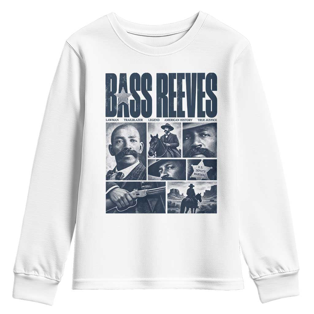 Bass Reeves Youth Sweatshirt US Deputy Marshal First Black Lawman American History Graphic