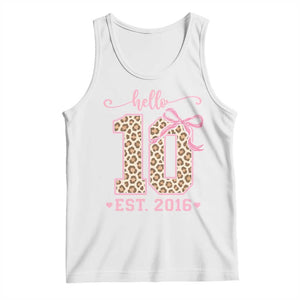 10th Birthday Girl Gifts Tank Top Double Digits Tenth Birthday Leopard Coquette Bow