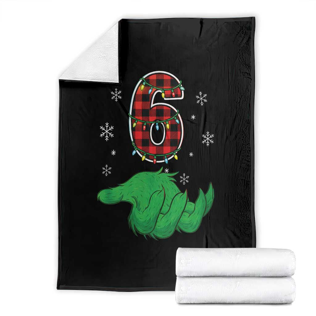Number 6 Matching 67 Christmas Throw Blanket Red Plaid Xmas Pajamas Holiday Gen Alpha Slang Meme TS10 Black Print Your Wear