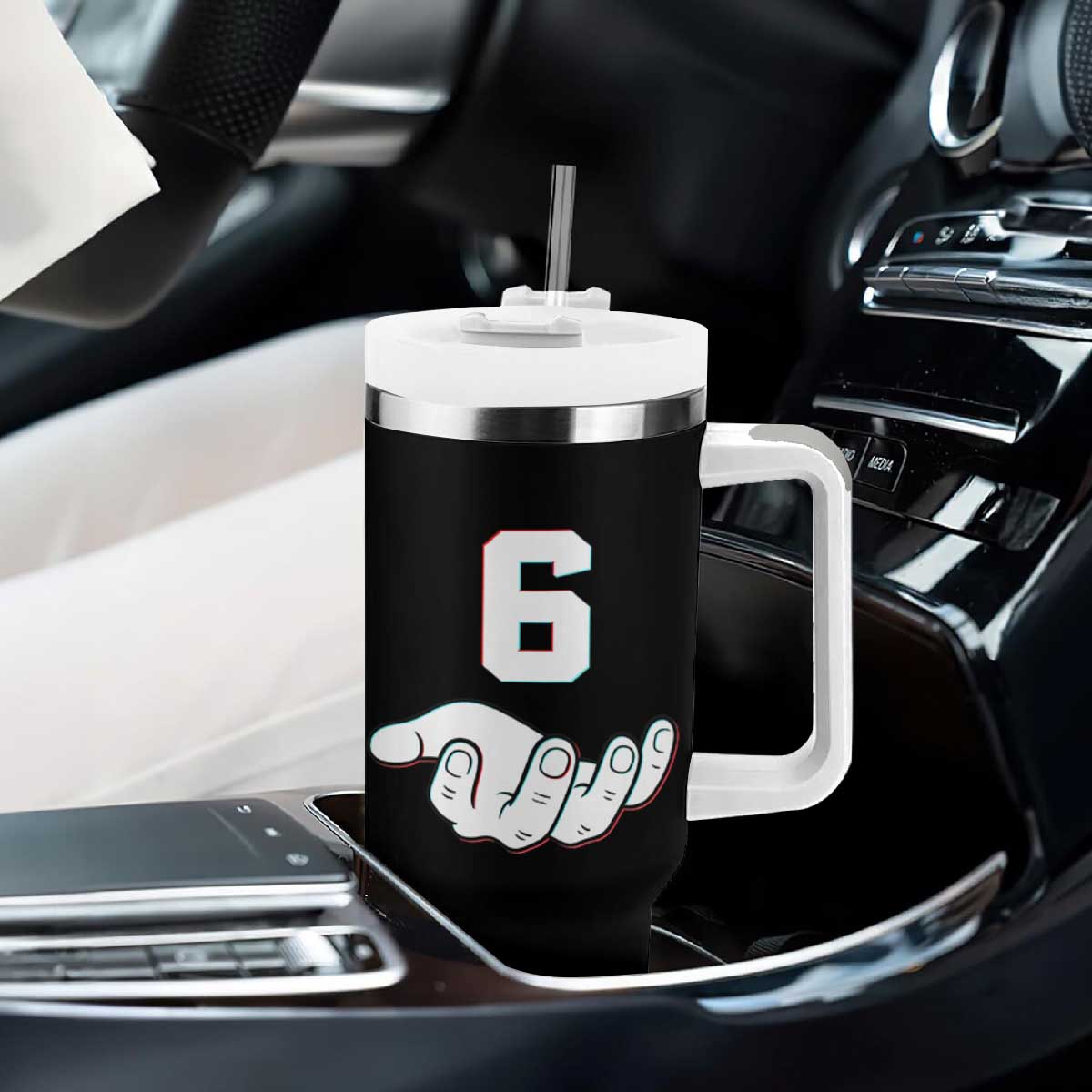 Number 6 Tumbler With Handle Matching 67 Meme Costume 6th Birthday 6 Years TS10 Print Your Wear