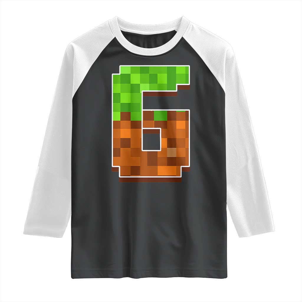 Number 6 Raglan Shirt Game Matching 67 Meme Costume 6th Birthday 6 Years TS10 Black White Print Your Wear