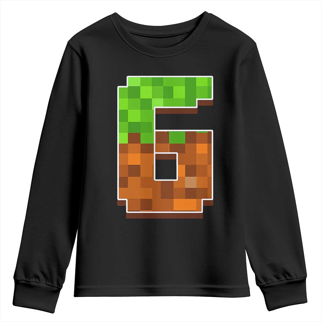 Number 6 Youth Sweatshirt Game Matching 67 Meme Costume 6th Birthday 6 Years TS10 Black Print Your Wear