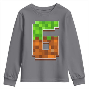 Number 6 Youth Sweatshirt Game Matching 67 Meme Costume 6th Birthday 6 Years TS10 Charcoal Print Your Wear