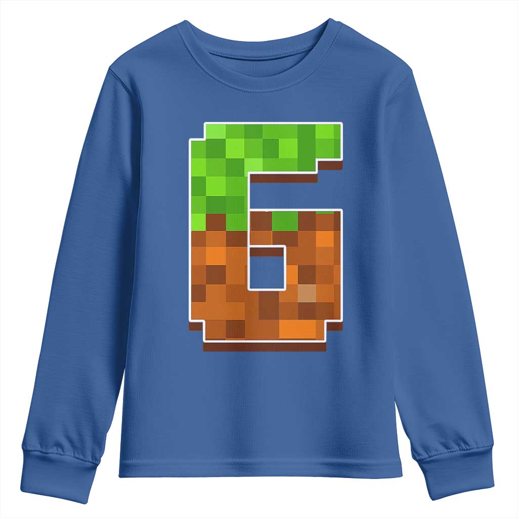 Number 6 Youth Sweatshirt Game Matching 67 Meme Costume 6th Birthday 6 Years TS10 Royal Blue Print Your Wear