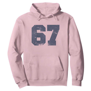 Number 67 Hoodie Numbered Uniform Sports Jersey Team 67th Birthday TS10 Light Pink Print Your Wear