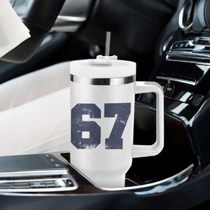 Number 67 Tumbler With Handle Numbered Uniform Sports Jersey Team 67th Birthday TS10 Print Your Wear