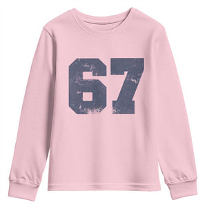Number 67 Youth Sweatshirt Numbered Uniform Sports Jersey Team 67th Birthday TS10 Light Pink Print Your Wear