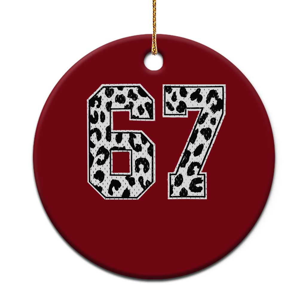 67 Jersey Number Ceramic Ornament Funny Six Seven Meme Y2k Leopard Number TS10 1pc Red Print Your Wear