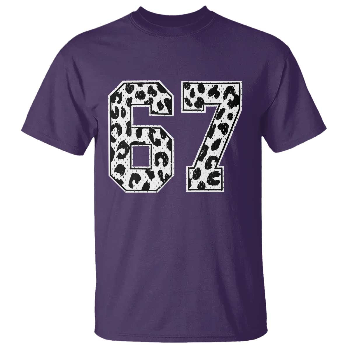 67 Jersey Number T Shirt Funny Six Seven Meme Y2k Leopard Number TS10 Purple Print Your Wear