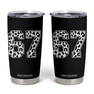 67 Jersey Number Tumbler Cup Funny Six Seven Meme Y2k Leopard Number TS10 Black Print Your Wear
