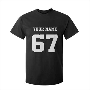 Personalized 67 Jersey Number T Shirt For Kid Custom Name Varsity Sports 67th Birthday TS10 Black Print Your Wear