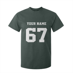 Personalized 67 Jersey Number T Shirt For Kid Custom Name Varsity Sports 67th Birthday TS10 Dark Forest Green Print Your Wear