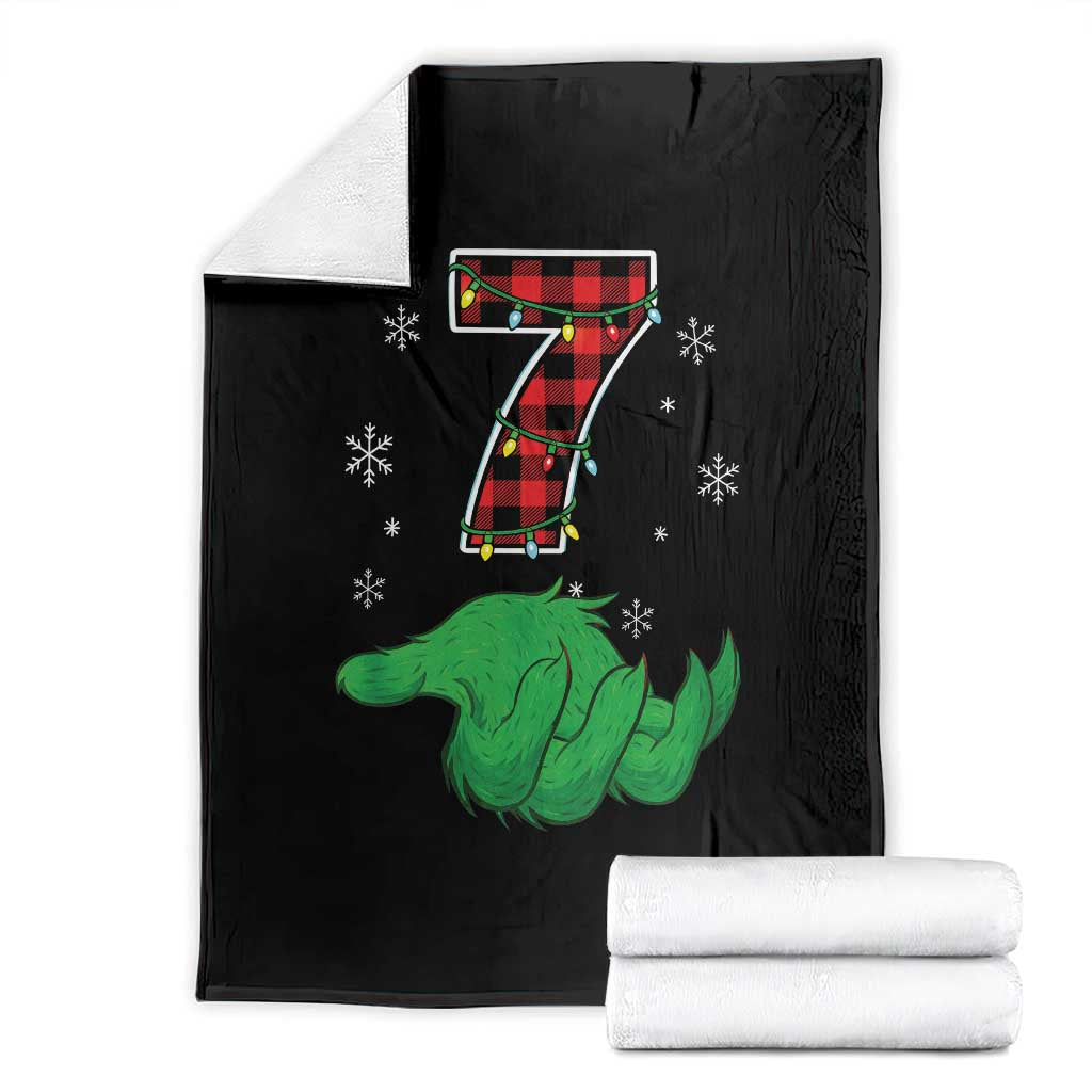 Number 7 Matching 67 Christmas Throw Blanket Red Plaid Xmas Pajamas Holiday Gen Alpha Slang Meme TS10 Black Print Your Wear