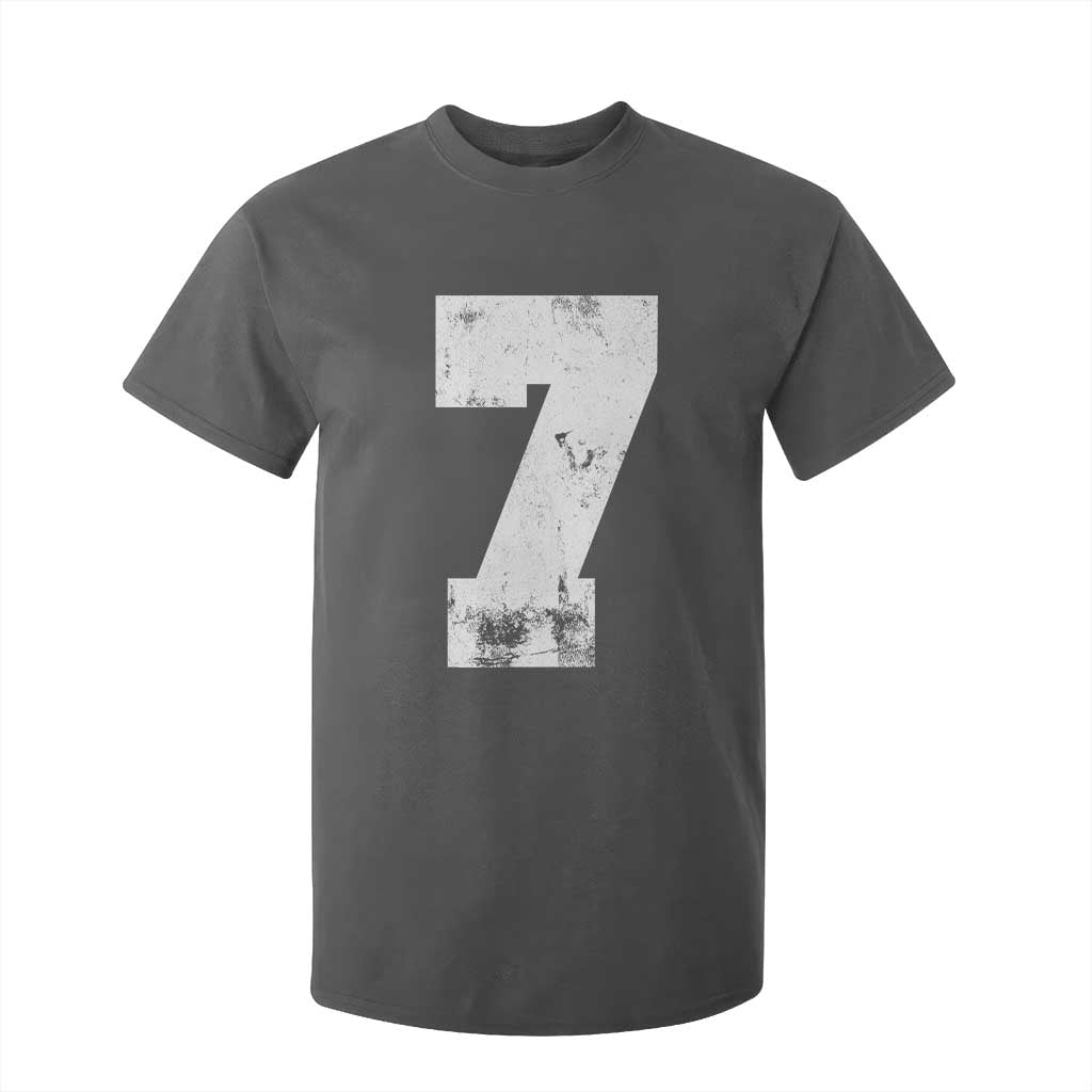 Number 7 T Shirt For Kid Matching 67 Meme 7th Birthday 7 Years TS10 Dark Heather Print Your Wear