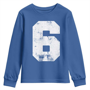 Number 6 Youth Sweatshirt Matching 67 Meme 6th Birthday 6 Years TS10 Royal Blue Print Your Wear