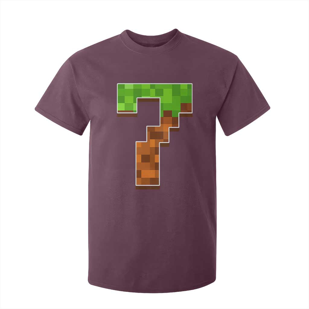 Number 7 T Shirt For Kid Game Matching 67 Meme Costume 7th Birthday 7 Years TS10 Maroon Print Your Wear